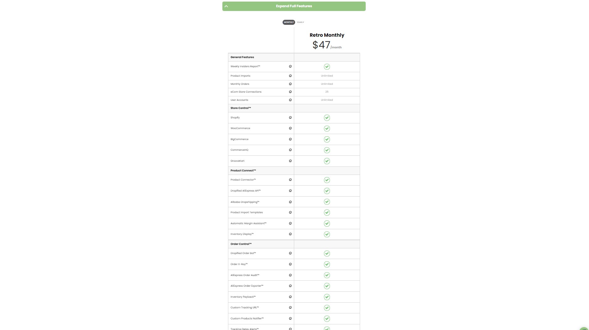 dropified-pricing-expanded-features